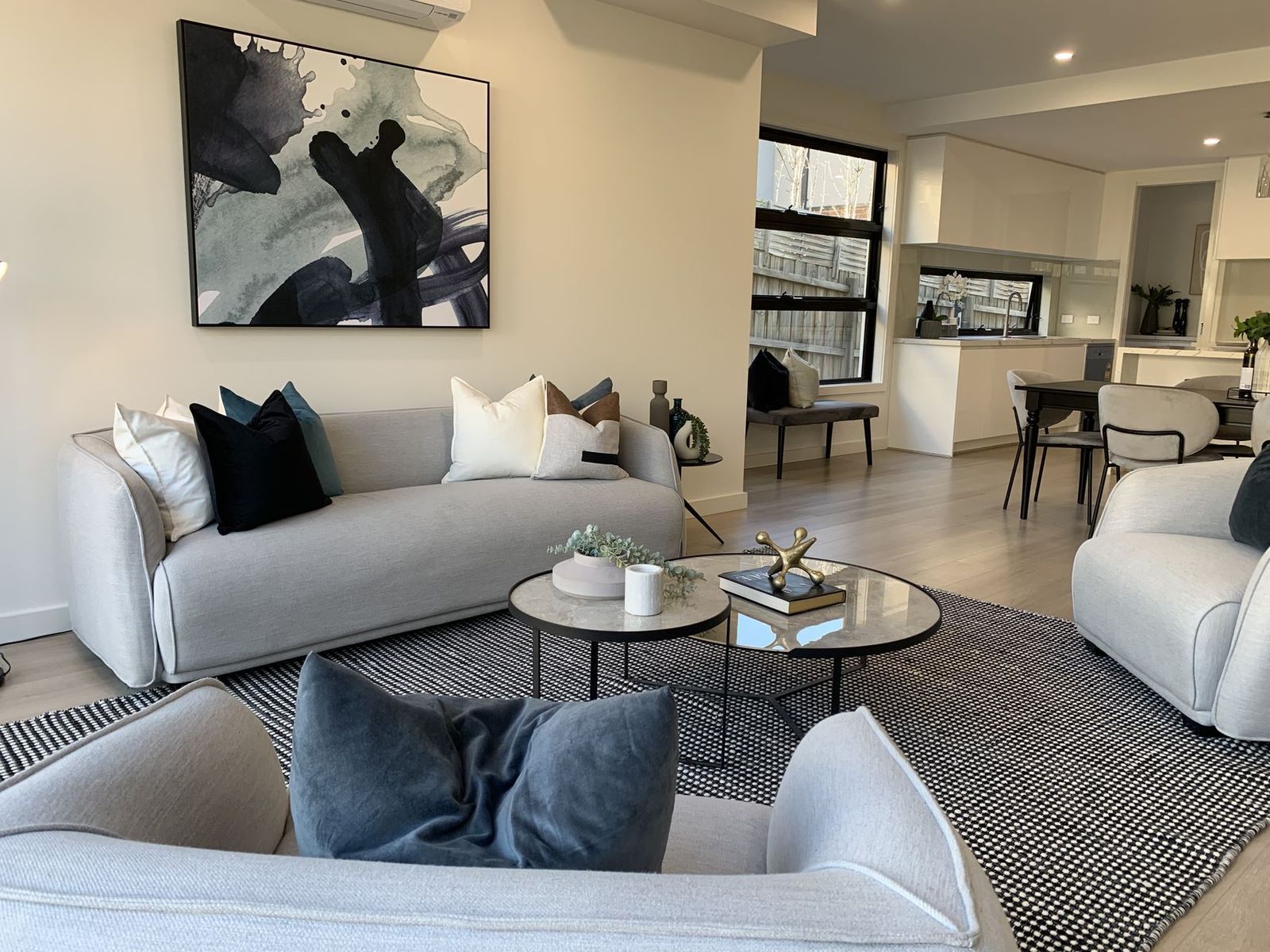 Living room styled by Piller Property Styling in Armadale, Melbourne